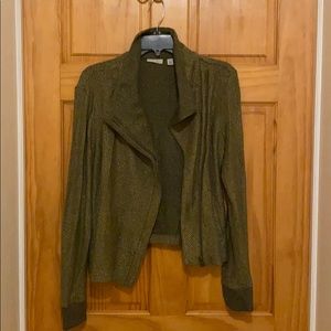Olive green and gold zip up jacket/sweater.